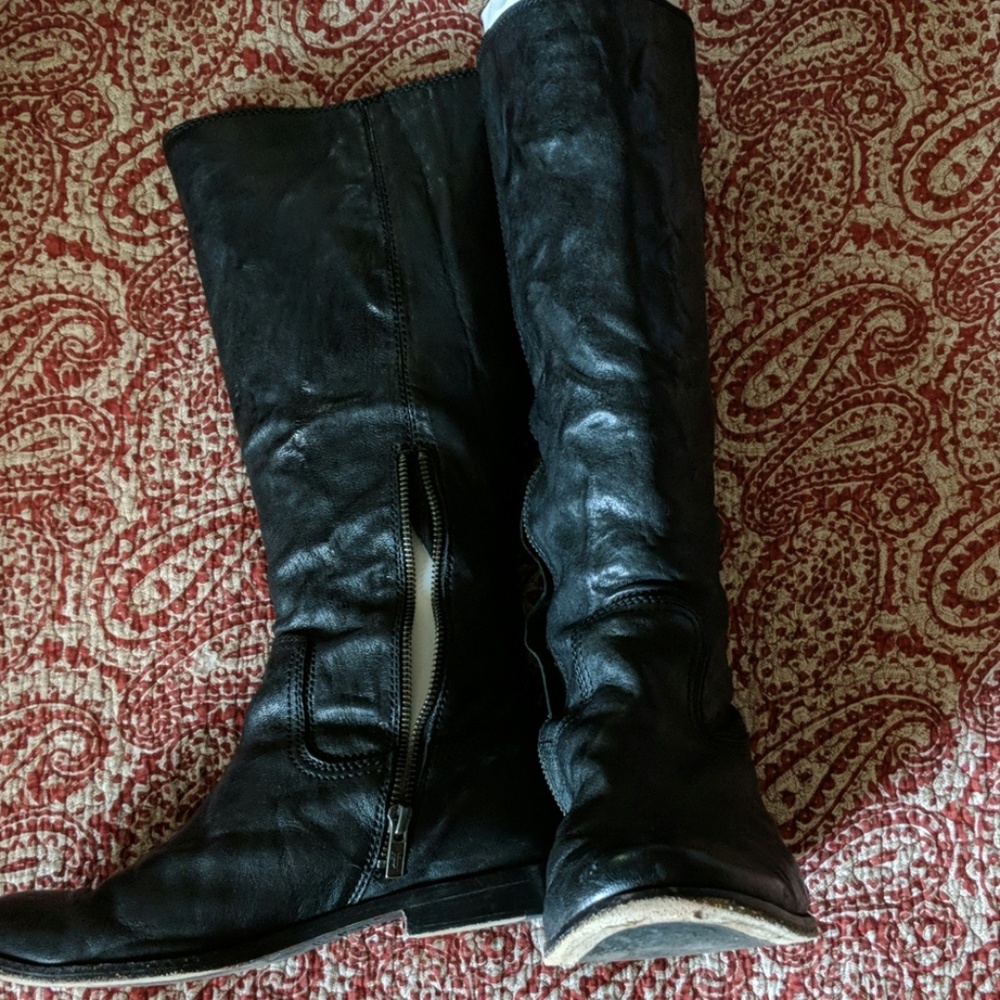 Frye Anna Tall leather boots with inside zip